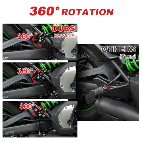 Xitomer 22-28mm Adjustable Highway Pegs Fit for Vulcan 650 S 2024 2022 2023 2021-2015 Vulcan 650 2015-2024 Footpegs Passenger Foot Pegs For Crash Bars (165mm) - size: 165mm