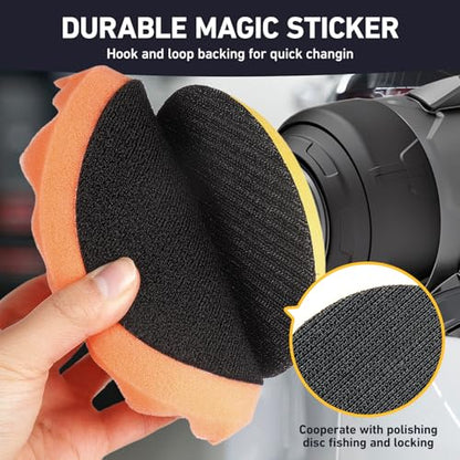Autolock 5 Inch Buffing Polishing Pads, 7 Pcs 5'' Waffle Foam Buffing Pad, Wool Pad Kit for 5 in Backing Plate, Car Polisher Boat Compounding, Polishing and Waxing - size: 5Inch 7Pcs