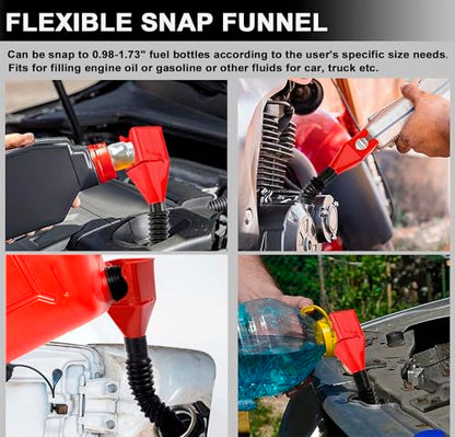 10PCS Oil Filter Wrench Set, 9" & 12" Oil Filter Pliers, 3 Jaw Oil Filter Wrench Tool with Oil Funnel for Oil Change Adjustable From 1-3/4" to 6"
