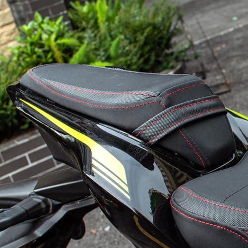 Motorcycle Leather Rear Passenger Seat Cushion Pad Set fit for Z900 Z 900 2017 2018 2019 2020 2021 2022 2023 2024 Pressure Relief Soft Saddle Pillion, Black - color: Rear - Black