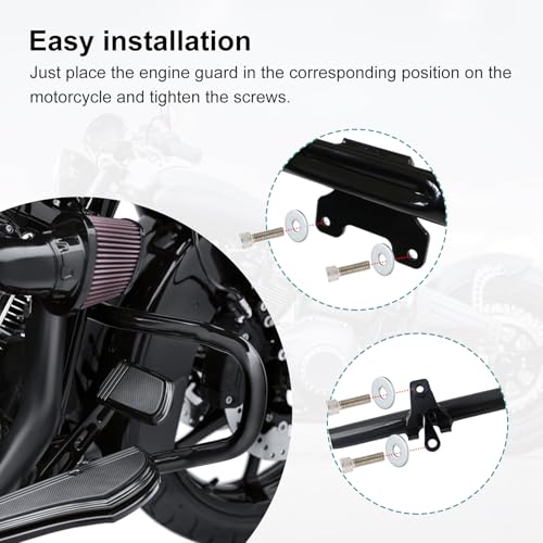 Road Glide Chopped Engine Guard Motorcycle Front Highway Protector Crash Bar Fairing Support Bracket for Harley 2015-2023 FLTRX FLTRXS FLTRXST CVO FLTRXSE Gloss Black