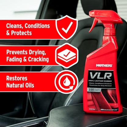 Mothers VLR Vinyl-Leather-Rubber Care, 24 oz. — Cleans, Conditions & Protects In One Step – pH Balanced Formula with Neatsfoot Oil & Lanolin To Protect Against Drying, Fading & Cracking (06524) - size: 24 oz.
