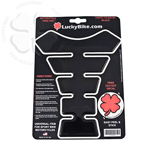 Black Segmented Gas Tank Pad Plain Universal Ninja ZX Sticker Protector Scratch - size: Black