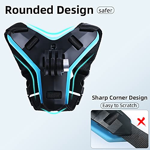 SOH Motorcycle Helmet Chin Strap Mount Dirt Bike Holder Mounting Motorcycle Helmet Camera Mount Compatible with GoPro 13, 12, 11, 10, 9, 8, DJI Action 5Pro,4,3, Insta 360/AKASO and more Action Cameras