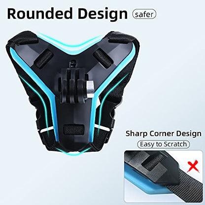 SOH Motorcycle Helmet Chin Strap Mount Dirt Bike Holder Mounting Motorcycle Helmet Camera Mount Compatible with GoPro 13, 12, 11, 10, 9, 8, DJI Action 5Pro,4,3, Insta 360/AKASO and more Action Cameras