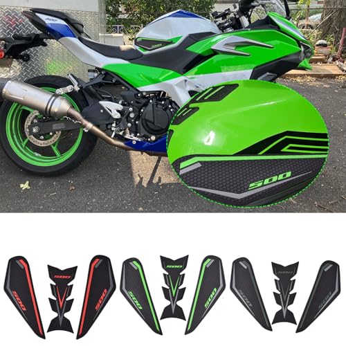 Motorcycle Side Fuel Tank pad Traction Pad Gas Knee Grip Protective Sticker Tankpad Protector fit for Ka&wa&sa&ki NINJA500/Z500 NINJA 500/Z 500 2024 2025 (Grey) - color: Grey