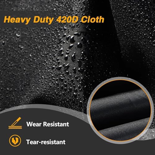 EVRBUL Motorcycle Cover Heavy Duty 420D Outdoor All Seasons Motorbike Sun Cover Protection Compatible with Harley Davidson Road Glide Custom Street Glide Low Rider and up to 98’’ Most Motorcycle - size: 98’’-Side box