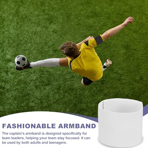 Soccer Captain Armband Elastic Wrist Arm Bands Adjustable Player Team Leader Anti-Slip Badge Sports Accessories - color: White