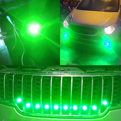4Pcs 23mm DC 12V Black shell Eagle Eye Cob LED Car Fog DRL Daytime Running Light Backup Reverse Tail Rock Lights Headlights Signal Lamp Small bulb use for car and motorcycle (Green) - color: Green