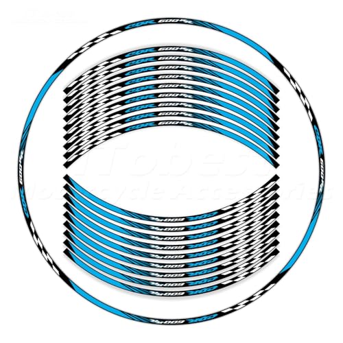 CBR 17 inch Wheel Rim Stickers Decals Tape Compatible with CBR600RR 2003-2025 F5 Motorcycle Reflective Rim Tapes Sticker Stripe (Sky Blue) - color: Sky Blue