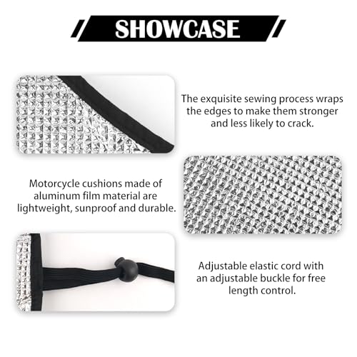 Motorcycle Seat Covers with Adjustable Cord,Portable Motorcycle Seat Cushion Cover for Cooling and Sun Protection,All-Season Motorcycles Cooling Seats Cover with Drawstring Bag