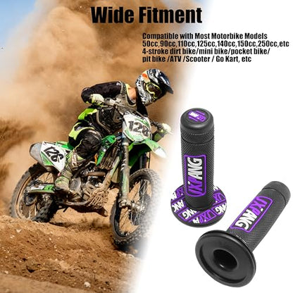 7/8" Motorctcle Handlebar Grips, Non Slip Dirt Bike Hand Handlebar Glue Left & 22mm Right & 24mm Universal for Motercross Most Pit Bike ATV UTVKLX KX EXC XC SX CRF CR YZ WR - color: Style-A-Purple