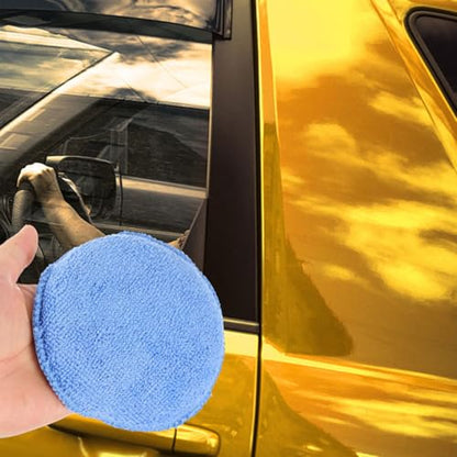 4pcs Car Wax Applicator Pads Microfiber Buffing and Polishing Sponge Set for Vehicle Cleaning and Detailing, Ultra-Soft Round Wax Pads Suitable for Cars, Motorcycles, and Bicycles