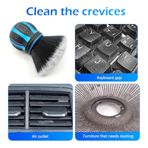 Car Detailing Brush, Ultra Soft Tire Shine Brush with Storage Rack, Interior Cleaning Tool, Universal Beauty Tools for Most Cars (Blue) - color: Blue