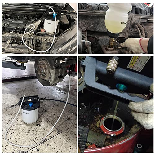 BILITOOLS 3L Universal Brake Bleeder Kit, Vacuum Brake Fluid Bleeding Tool | Pneumatic One Person Air Compressor Brake System Clutch Fluid Extractor Kit with 1L Refilling Bottle, Clean & Efficient
