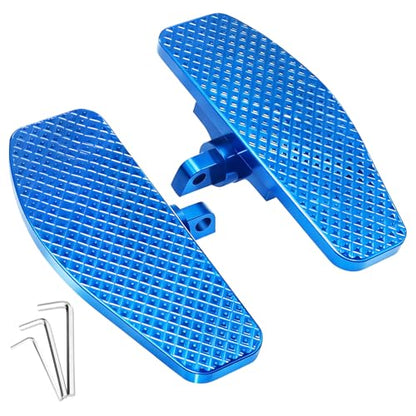 Blue Universality 10mm Rear Diamond Passenger Foot Pegs Mini Floorboards for Harley Touring Road glide, Road king, Electra glide, Street glide, Dyna & Softail Fat Boy, Street Bob, Low Rider ST - color: Passenger Floorboard-Blue