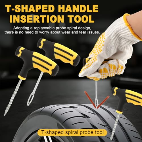48 Pack Tire Plug Kit, Universal Tire Repair Kit for Flat Ti-re Puncture Repair, Suitable for Autos, Cars, Motorcycles, Trucks, RVs, etc.(Color:As Shown)