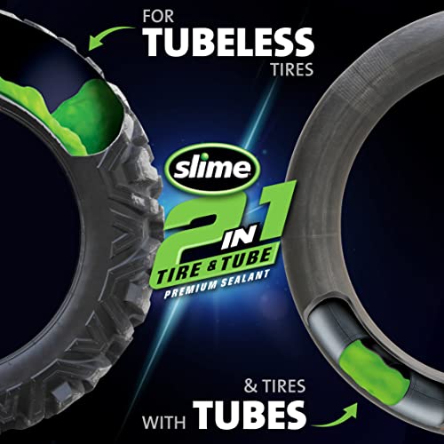 Slime 10193-6PK 2-in-1 Tire and Tube Sealant Puncture Repair Sealant, Premium, Prevent and Repair, Suitable for Non-Highway Tires and Tubes, Non-Toxic, Eco-Friendly, 6 x 16oz Bottles - style: 16 oz - 6pk