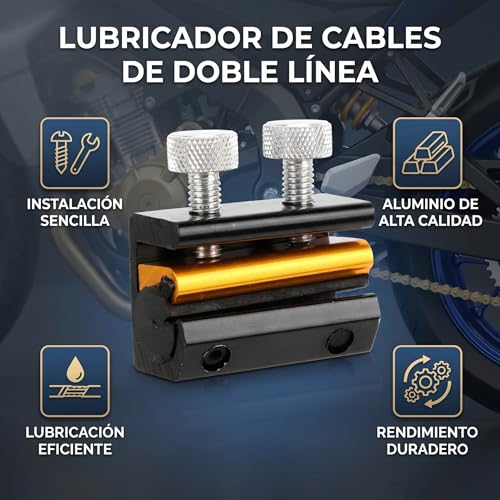 Aramox Cable & Chain Lubricator Tool Luber Oiler Kit for Motorcycle ATV Aluminum & Rubber (Black Gold) - color: Black Gold