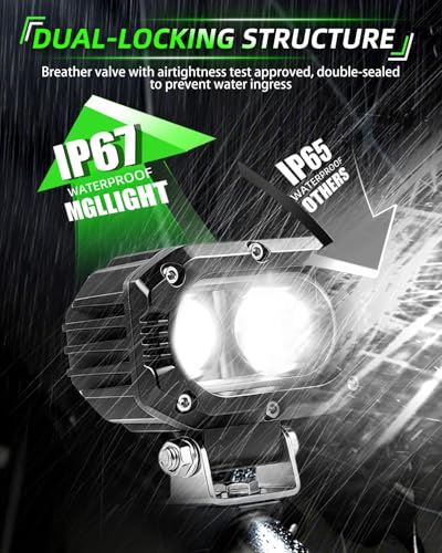 4 Inch Cube LED Pods, 60W Super Bright Motorcycle Auxiliary Spot Lights - Universal Fit ATV/UTV/Truck/Off-Road - size: 4 INCH