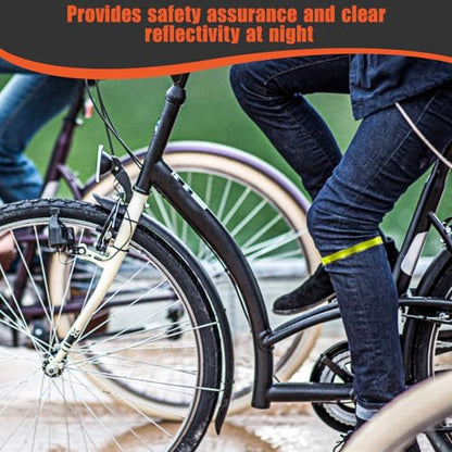 High Reflective Cycling Trousers Clips, 4 Pcs Bike Ankle Reflective Clip Outdoor Cycling Reflective-Gear Pant Cuff Clips - color: Fluorescent Green