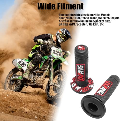 7/8" Motorctcle Handlebar Grips, Non Slip Dirt Bike Hand Handlebar Glue Left & 22mm Right & 24mm Universal for Motercross Most Pit Bike ATV UTVKLX KX EXC XC SX CRF CR YZ WR - color: Style-A-Red