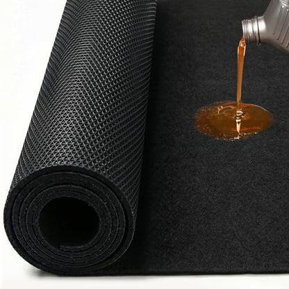 Heavy Duty Oil Spill Mat for Garage Floor, Extra Thick Absorbent with Anti-Slip Rubber Backing, Reusable Under Car Leak Pad (3 * 5FT) - size: 3*5FT