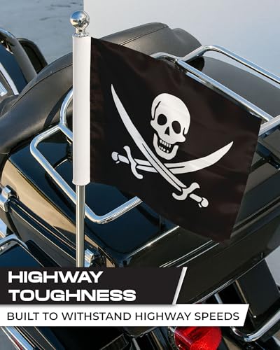 AGAS Calico Jack Rackham Pirate Motorcycle Flag 6x9 inch - Double-Sided Printed 2-Ply Durable Knitted Polyester - 0.75 inch Sleeve- Fits on 3/8" Mount Pole - color: Calico Jack Rackham