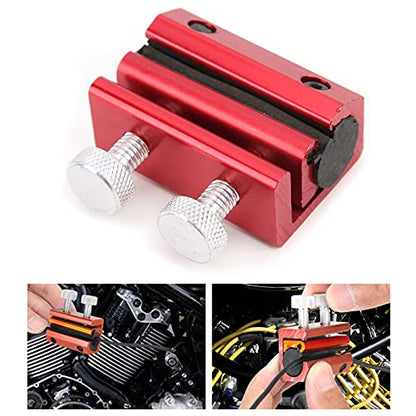Cable Lubricator Tool Chain Lubrication Tool for Motorcycle ATV Aluminum Rubber Replacement (Red) - color: Red