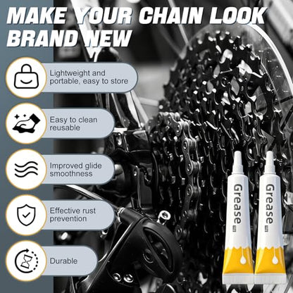 Gear Floss Microfiber Cleaning Rope Kit, Washable and Tear-Resistant | Complete Bike Cleaning Kit with Lubricant and Brush, for Bicycle Chain, Motorcycle Chain, 3D Printer Lead Screw