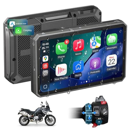 WonVon Motorcycle CarPlay Compatible with BMW F 750 800 850 900 GS, R 1200 1250 1300 GS RS 5" IPS GPS Navigation Wireless Apple CarPlay Android Auto, Bluetooth Audio IP69 Waterproof Music Sharing - color: 5 Inch Only for BMW