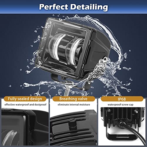 Dual Color LED Cubes Pods Lights, Super Bright 120W 3" LED Spot Work Light Bar White & Yellow Ditch Fog Light Driving Lamp for Trucks RV Trailer Jeep UTV 4x4 Off Road Motorcycle ATV SUV Boat