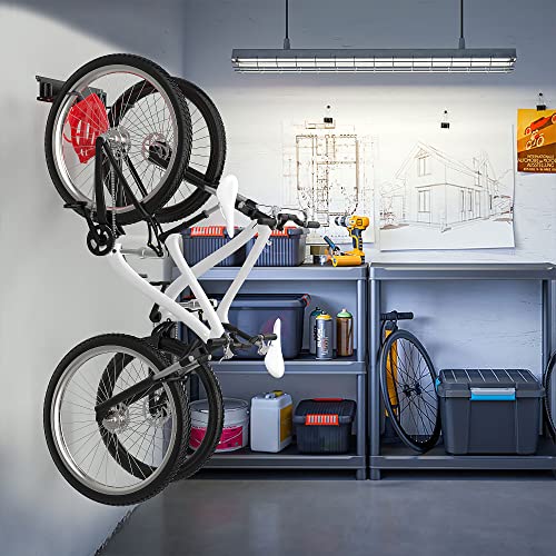 Ultrawall Bike Rack, Garage Bike Rack Wall Mount for 2 Bicycle and 1 Helmet, Heavy Duty Bike Storage for Home Space Saving Holds Up to 100lbs (Pack of 2) - size: 2 bike (Pack of 2)
