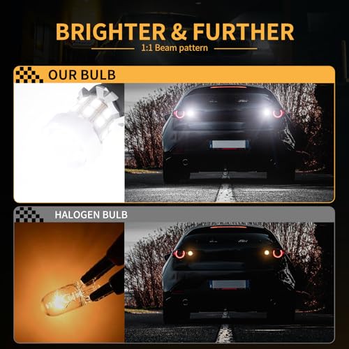 912 921 LED Bulb Reverse Light Bulb, 600% Brighter T15 906 904 916 W16W for Backup Lights with Projector, 6000K White Non-polarity Replacement Trunk Cargo 3rd Brake Stop Lights, Pack of 2 - size: 921/912