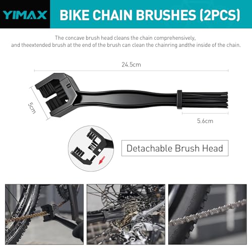 Bike Chain Cleaner Set, Bicycle Cleaning Kit Chain Lube and 500ml Cleaning Spray Biodegradable Bike Chain Lubricant with Brushes Cycling Maintenance (Cleaner-410ML)