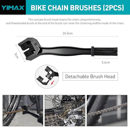 Bike Chain Cleaner Set, Bicycle Cleaning Kit Chain Lube and 500ml Cleaning Spray Biodegradable Bike Chain Lubricant with Brushes Cycling Maintenance (Cleaner-410ML)