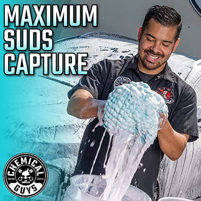 Chemical Guys Teal X-Large Noodles Mitt 2 Pack - Ultra Plush Scratch-Free Wash Mitt with Maximum Foam Coverage for All Vehicle Surfaces (MIC51302)