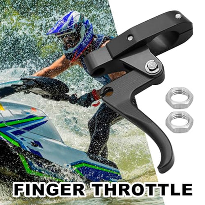 CNC Finger Throttle Clutch Lever 7/8" Handlebar Motorcycle Replacement for Wave Runner (Black) - color: Black