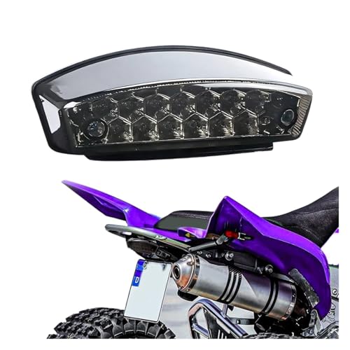 Motorcycle Tail Lights, License Plate Light Universal Brake Stop Lamp for Yamaha for Ducati for Polaris for Kymco for UTV Quad,Complete Accessories - color: Smoke