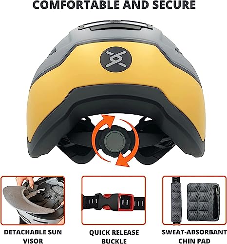 XNITO Bike Helmet with LED Lights - Urban Bicycle Helmet for Adults, Men & Women - CPSC & NTA-8776 Dual Certified - Class 3 E-Bikes, Scooters, Onewheel, Commuter, Mountain - color: Gull, size: X-Large