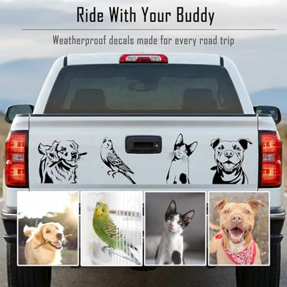 Custom Stickers from Your Pet Photo - Personalized Line Art Silhouette Decal for Dog & Cat - Waterproof & UV Resistant Vinyl Decals for Cars, Motorcycles, Trucks & Laptops - Pet Memorial Gift