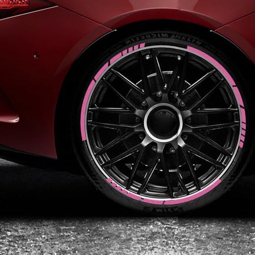 12PCS Reflective Car Wheel Stickers, Night Safety Warning Bicycle Stickers, Anti-Scratch Reflective Rim Decals for Car Motorcycle Cycling Bike (Purple) - color: Purple