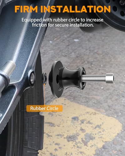 PBYMT 10MM M10 x 1.5 Motorcycle Swing Arm Slider CNC Spools Stand Screw Compatible for Kawasaki Ninja ZX6R Z900 Vulcan, Triumph Trident 660, Honda CBR 600rr, Suzuki GSXS (Black) - size: M10