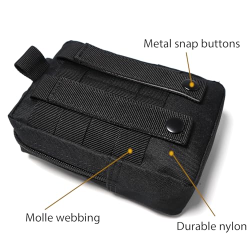 2 Pack Small Molle Pouches - Tactical Compact Water-Resistant EDC Pouch Bag Utility Belt Pouch Waist Pack Bag - color: Green