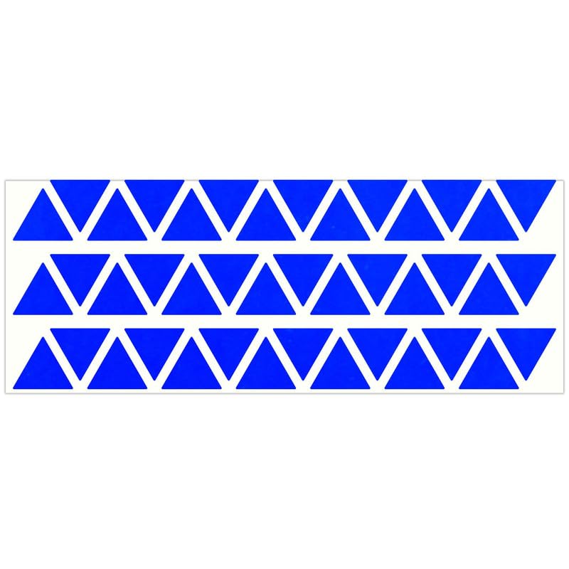 LiteMark Reflective Triangle Sticker for Bike, Helmet, Blue, 1 Inch - Pack of 42 Pcs - color: Blue
