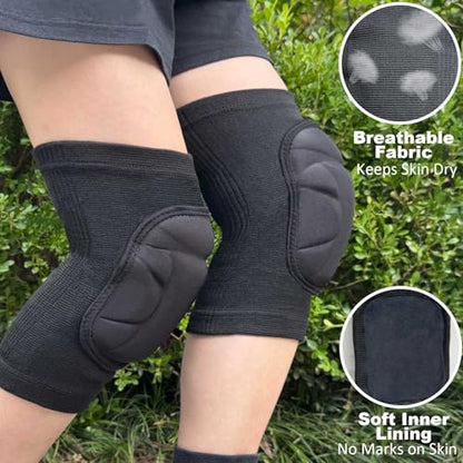 Volleyball Knee Pads for Men & Women Wrestling, Football, Basketball, Anti-Slip Sports Knee Sleeves for Skating - Soft Knee Pad with Thick Foam for Gardening, Cleaning, Flooring Work - Black S/M