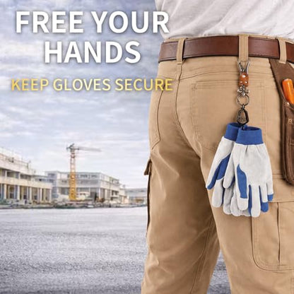 Heavy Duty Glove & Hat Clip with Carabiner, All-Metal Spring Clamp Work Glove Holder for Tool Belt, Harness, Backpack - style: Knight