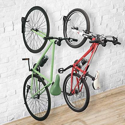 Wallmaster Bike Storage Rack for Garage, Wall Mount Bicycles Hanger, 2-Pack Bike Storage System Vertical Bike Hooks - size: 2Pack