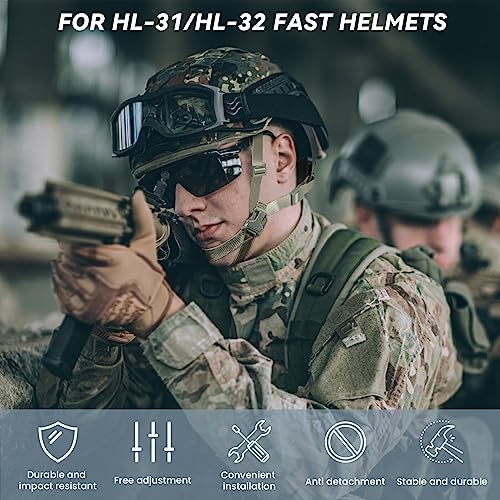 Tactical Helmet Chin Strap Adjustable Dial 4 Points Suspension System with Bolts and Screws for Tactical Fast MICH Bump Helmet Accessory - color: Style 2-Grey