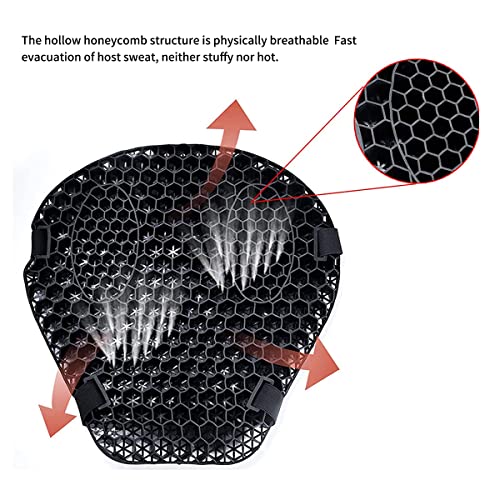 Universal Gel Motorcycle Seat Cushion,Superior Absorption and Protection with Warm Cover,Comfortable and Large 3D Honeycomb Motorcycle Seat Cushions for Long Rides - size: Medium